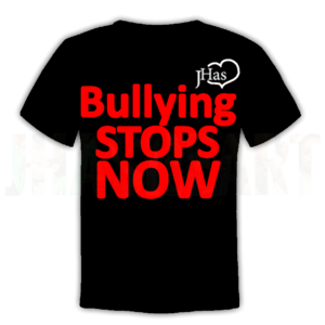JHASHEART's Black #BullyingStopsNow Tshirt Image. This is Social and Emotional Learning @ JHASHEART